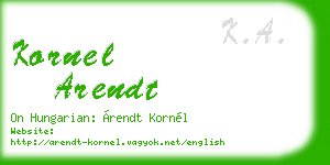 kornel arendt business card